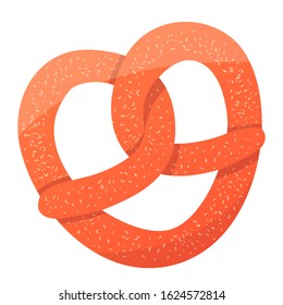 Vector illustration of a pretzel isolated on a white background