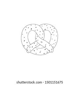 Vector illustration of pretzel. Oktoberfest symbol.
