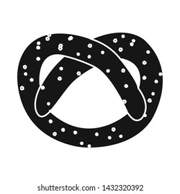 Vector illustration of pretzel and soft symbol. Collection of pretzel and sweet stock symbol for web.