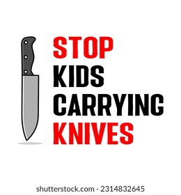 Vector Illustration Prevent Children from Carrying Knives