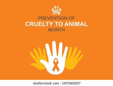 vector illustration is prevention of cruelty to animal month poster design