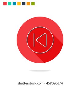Vector illustration of previous button icon
