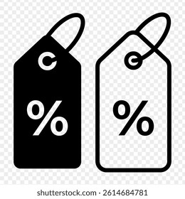 Vector illustration of Price Label icon set isolated on transparent background