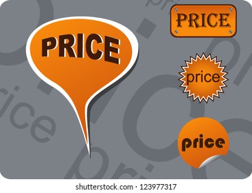 vector illustration price stickers