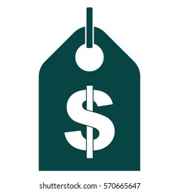 Vector Illustration of Price Tag with Dollar Icon in Green