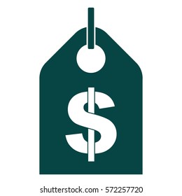 Vector Illustration of Price Tag with Dollar Icon in Green