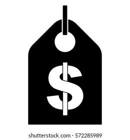 Ilustración vectorial de la etiqueta de precio con icono del dólar en negro
