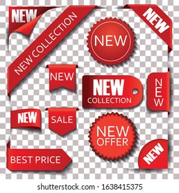 Vector illustration of price tags for discounts, and discount cards. Discount flags for banners, new collection. EPS 10