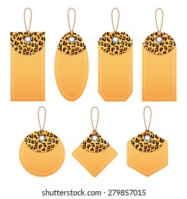 Vector illustration of price tags leopard. Used blending mode and transparency.