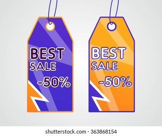 Vector illustration of Price tags set 