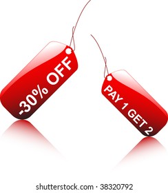 A vector illustration of price tags, for use with sales, pricing, and blank stationary needs.