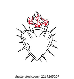 vector illustration of prickly heart concept
