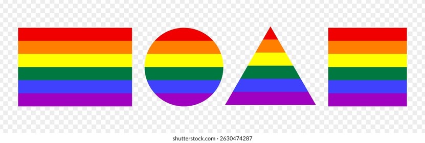 Ilustración vectorial de la bandera del orgullo sobre fondo transparente