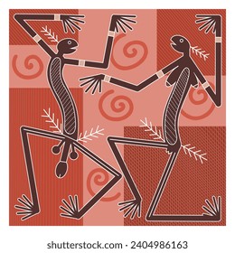 Vector illustration, primitive tribal art, suitable for t-shirt printing.