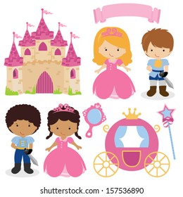 Vector Illustration Of Princess Design Elements