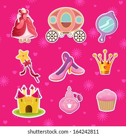 A vector illustration of princess icon designs