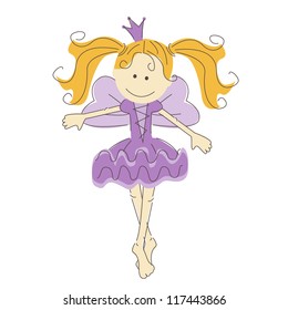 Vector illustration of a princess isolated on white background