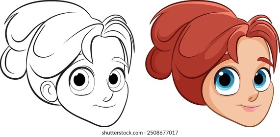 Vector illustration of a princess's face