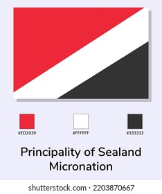 Vector Illustration of Principality of Sealand flag isolated on light blue background.  As close as possible to the original. ready to use, easy to edit. 
