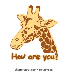 vector illustration print with giraffe images and text, suitable for printing on a t-shirt or sweatshirt