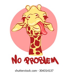 vector illustration print with giraffe images and text, suitable for printing on a t-shirt or sweatshirt