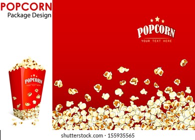 vector illustration of print layout for popcorn bucket