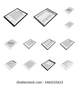 Vector illustration of print and office symbol. Set of print and advertise stock symbol for web.