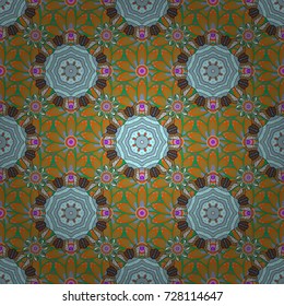 Vector illustration. Vector. For print on fabric, textiles, wallpaper. Vintage retro style. Cute floral pattern with buds flowers. Seamless background.