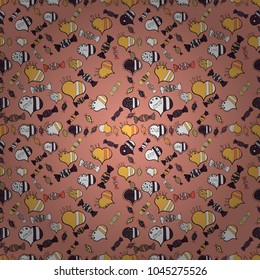 Vector illustration. To print on tissue paper, to web design. Sketch designed loves heart. Cute and nice little hearts in seamless pattern. Love design with different elements.