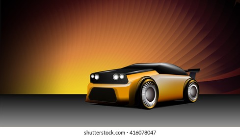 Vector illustration for print orange car