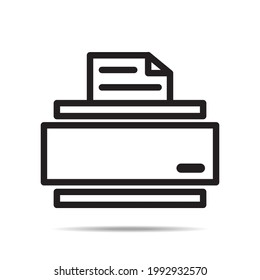 vector illustration of a print, printer, photocopy icon design silhouette, in black line style. suitable for business and industrial graphic assets, websites, banners, brochures, applications, etc.