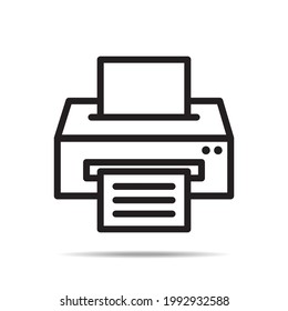 ilustración vectorial de una silueta de diseño de icono de impresión, impresora, fotocopia, en estilo de línea negra. adecuado para activos gráficos industriales y empresariales, sitios web, banners, folletos, aplicaciones, etc.