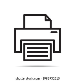 ilustración vectorial de una silueta de diseño de icono de impresión, impresora, fotocopia, en estilo de línea negra. adecuado para activos gráficos industriales y empresariales, sitios web, banners, folletos, aplicaciones, etc.