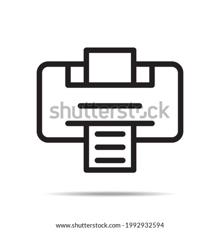 vector illustration of a print, printer, photocopy icon design silhouette, in black line style. suitable for business and industrial graphic assets, websites, banners, brochures, applications, etc.