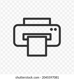 Vector illustration of printer icon in dark color and transparent background(png).