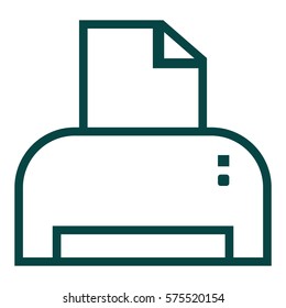 Vector Illustration of Printer Icon in Green
