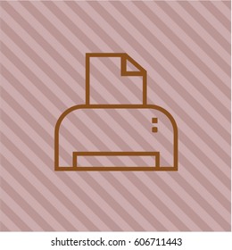 Vector Illustration of printer icon in maroon color
