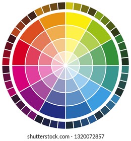 Vector Illustration Printing Color Wheel Twelve Stock Vector (Royalty ...