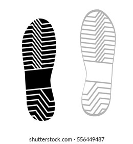 Vector illustration prints rough shoe, flat style