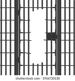 Vector illustration prison bar isolated on white background. Jail bars. Escape concept