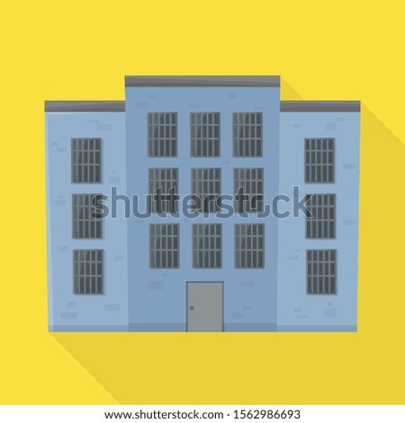 Vector illustration of prison and building icon. Graphic of prison and jailhouse stock symbol for web.