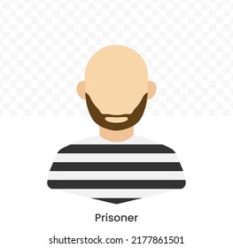 Vector illustration of Prisoner Avatar in color on a transparent background (PNG). EPS Vector