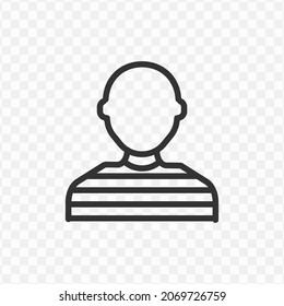 Vector illustration of prisoner icon in dark color and transparent background(png).
