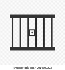 Vector illustration of prisoner sell icon in dark color and transparent background(png)