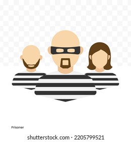 Vector illustration of prisoner team Avatar in color on a transparent background (PNG). EPS Vector