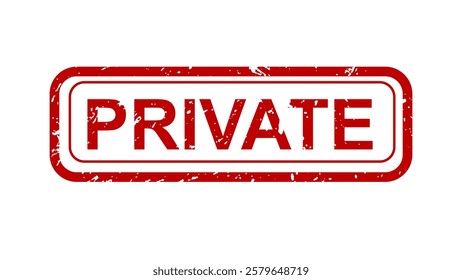 Vector illustration private rubber stamp red editable	