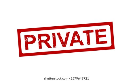 Vector illustration private rubber stamp red editable	