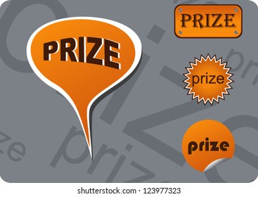 vector illustration prize stickers
