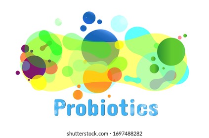 
Vector illustration of probiotics on a transparent background. Pharmaceutical bacteria or germs.