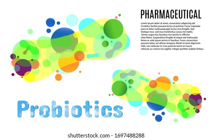 
Vector illustration of probiotics on a transparent background. Pharmaceutical bacteria or germs.